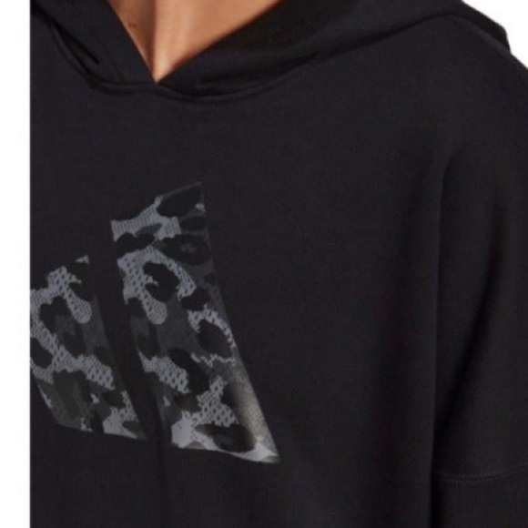 NWT Adidas future icons oversized pullover hoodie black and gray sweatshirt XS​​ - Picture 12 of 13